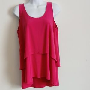 Sympli Fuchsia Double-Layer Tank Top
